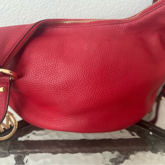 Red Michael Kors hobo purse vintage supple leather - Picture 2 of 4